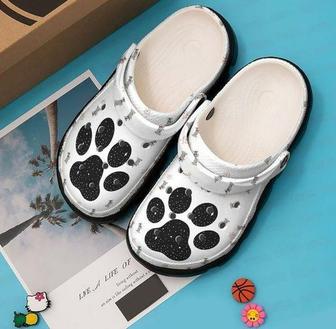 Dogs Paw Prints Bling Bling Personalized 202 Gift For Lover Rubber Clog Shoes Comfy Footwear - Monsterry UK