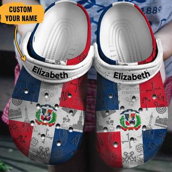Dominican Flag Gift For Fan Classic Water Rubber Clog Shoes Comfy Footwear - Monsterry AU