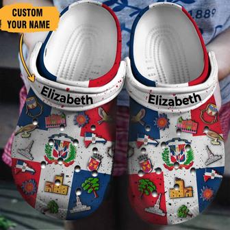 Dominican Flag Symbols Gift For Fan Classic Water Rubber Clog Shoes Comfy Footwear - Monsterry UK