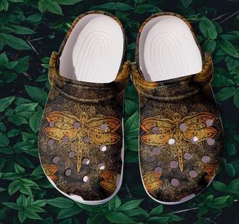 Dragonfly Golden Boho Culture Shoes Gift Women- Dragonfly Hippie Boho Vintage Clogs Gift Women Mother Day - Monsterry UK