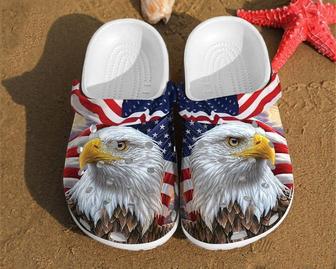 Eagle America Flag Gift For Fan Rubber Clog Shoes Comfy Footwear - Monsterry