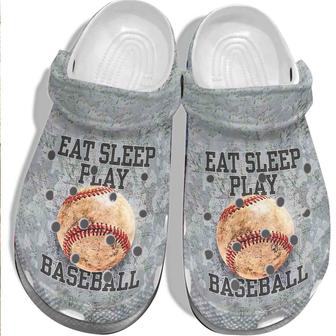 Eat Sleep Play Baseball For Batter - Baseball Ball Custom Shoes Clogs For Men Women - Monsterry CA