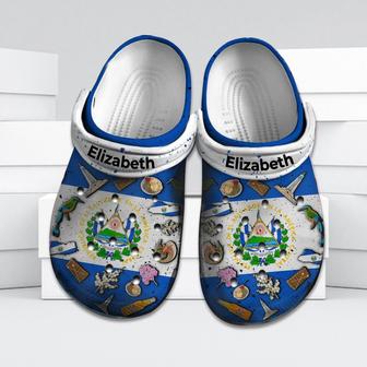 El Salvador Flag Symbols Gift For Fan Classic Water Rubber Clog Shoes Comfy Footwear - Monsterry DE