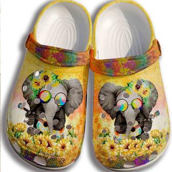 Elephant Hippie Sunflower Outdoor Shoes - Colorful Shoes Gifts For Son Daughter - Monsterry AU