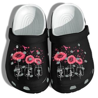 Faith Hope Love Sunflower Pinky Shoes - Breast Cancer Awareness Custom Shoes Gifts For Women Daughter - Monsterry UK