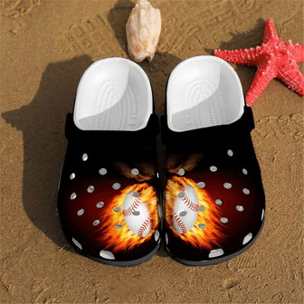 Fire Softball Rubber Clog Shoes Comfy Footwear - Monsterry