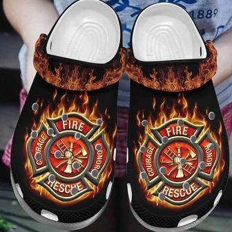 Firefighter Firefighter Shoes Proud Firefighter Rubber Clog Shoes Comfy Footwear - Monsterry AU