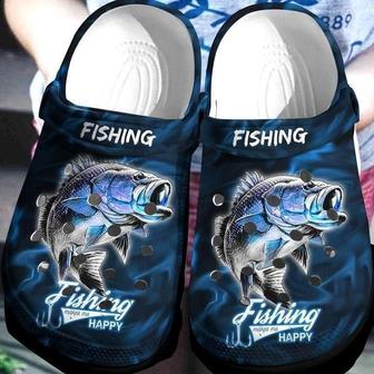 Fishing Happy Gift For Lover Rubber Clog Shoes Comfy Footwear - Monsterry CA
