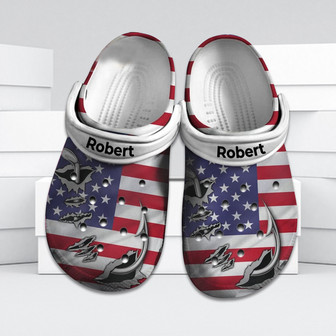 Fishing Lovers And American Flag Gift For Fan Classic Water Rubber Clog Clog Shoes Comfy Footwear - Monsterry UK