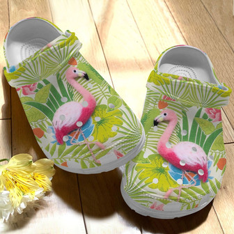 Flamingo Flower Tropical Rubber Clog Shoes Comfy Footwear - Monsterry