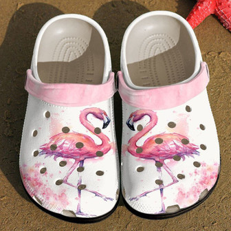 Flamingo For Men And Women Gift For Fan Classic Water Rubber Clog Shoes Comfy Footwear - Monsterry