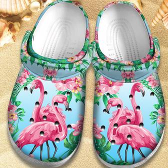 Flamingo Hawaiian Shoes - Beauty Flower Outdoor Shoes Birthday Gift For Women Girl Grandma Mother Sister Daughter - Monsterry DE