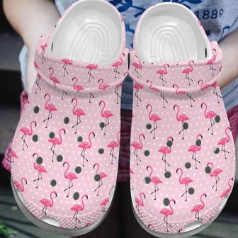 Flamingo Pinky Pattern Gift For Lover Rubber Clog Shoes Comfy Footwear - Monsterry