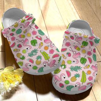 Flamingo Summer Vibes Gift For Lover Rubber Clog Shoes Comfy Footwear - Monsterry UK