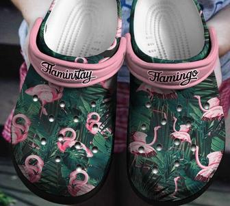 Flamingo Tropical Leaves Hawaii Rubber Clog Shoes Comfy Footwear - Monsterry DE