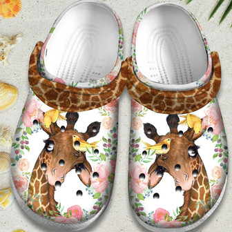 Flower Giraffe With Bird Shoes - Cute Animal Outdoor Shoes Birthday Gift For Men Women Boy Girl - Monsterry