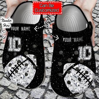 Football Personalized Ball Diamond Clog Shoes Sport - Monsterry