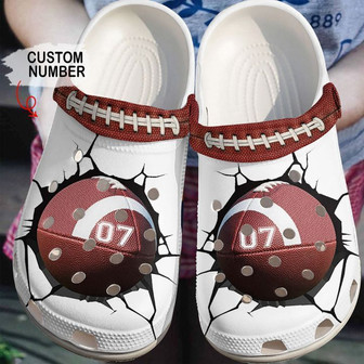 Football Personalized Crack Clog Shoes - Monsterry