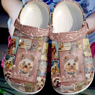 For Yorkies Lover Rubber Clog Shoes Comfy Footwear - Monsterry