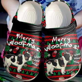 French Bull Dog Merry Woofmas Fashion Style 2 Gift For Lover Rubber Clog Shoes Comfy Footwear - Monsterry AU