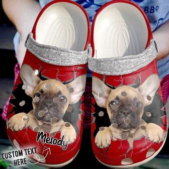 French Bulldog Personalized Crack Wall Frenchie Classic Clogs Shoes - Monsterry UK