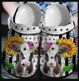 Funny Cow In The Us Shoes - Sunflower Outdoor Shoes Gifts For Girl Daughter Sister Mother - Monsterry