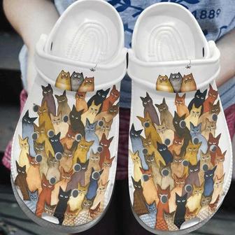 Funny Family Cat Personalized 5 Gift For Lover Rubber Clog Shoes Comfy Footwear - Monsterry