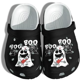 Funny Ghost Nurse Boo Boo Custom Shoes - Happy Halloween Outdoor Shoe Birthday Gift For Men Women - Monsterry UK