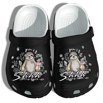 Funny Sloth Shut Up Custom Shoes Funny - Hippie Sloth Be Kind Outdoor Shoes Gifts Men Women - Monsterry AU