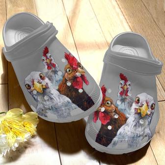 Funny Trio Chicken Croc Shoes - Chickens Shoes Crocbland Clog Birthday Gifts For Son Daughter - Monsterry