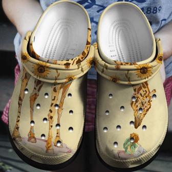 Giraffe And The Little Girl Lovely Garden Gift For Lover Rubber Clog Shoes Comfy Footwear - Monsterry