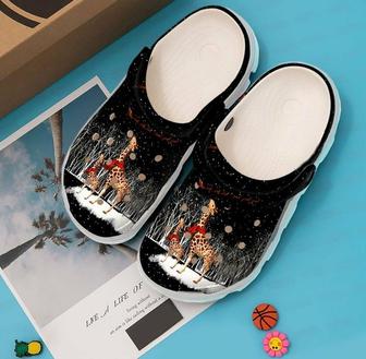Giraffe Christmas Winter 102 Gift For Lover Rubber Clog Shoes Comfy Footwear - Monsterry DE