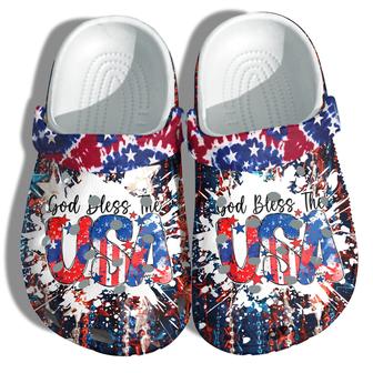 God Bless The Usa America Flag Shoes Hippie - Tie Dye Us Proud Twinkle Star 4Th Of July Shoes Birthday Gift - Monsterry UK