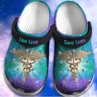 Gradient Glitter Nurse Shoes - Live Love Custom Shoes Birthday Gift For Women Girl Men Women Boy Girl - Monsterry CA