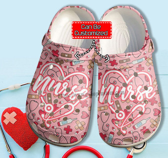 Granddaughter Nurse Heart Love Shoes Gift Birthday Girl - Nurse Medical Item Shoes Clog Clogs Customize - Monsterry