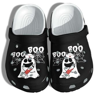 Halloween Ghost Nurse Boo Boo Crocband Clogs Shoes - Monsterry CA