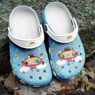 Halloween Rainbow Always Follow Your Dreams A124 Gift For Lover Rubber Clog Shoes Comfy Footwear - Monsterry DE