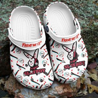Halloween Slayboy Playboy Rabbit 13Th Friday A124 Gift For Lover Rubber Clog Shoes Comfy Footwear - Monsterry UK