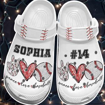 Hand Heart Peace Love Baseball Ball Shoes Clogs For Schoolgirls - Monsterry AU