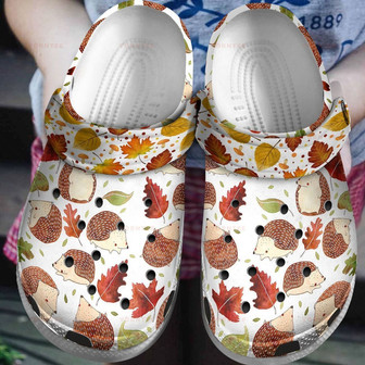Hedgehog Autumn Is Here Gift For Lover Rubber Clog Shoes Comfy Footwear - Monsterry