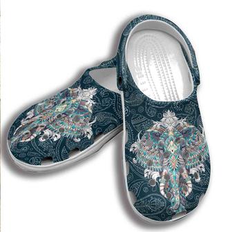 Hippie Art Elephant Croc Shoes Men Women - Drawing Shoes Crocbland Clog Birthday Gifts For Son Daughter - Monsterry CA