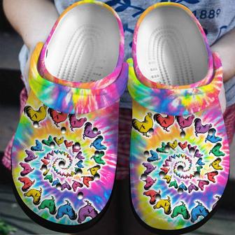 Hippie Chicken Tie Dye Shoes Clogs Gifts For Male Female - Monsterry CA