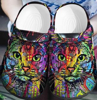 Hippie Colorful Cat Custom Shoes Outdoor Shoe - Monsterry DE