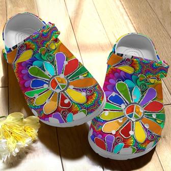 Hippie Flowery Custom Shoes Women - Hippie Shoes Outdoor Shoes Gifts For Niece Daughter - Monsterry AU