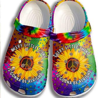 Hippie Gonna Be Alright Croc Shoes Men Women - Sunflower Shoes Crocbland Clog Gifts For Son Daughter - Monsterry