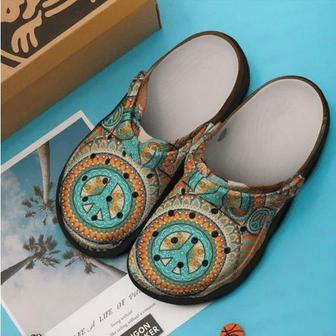Hippie Happy Peace Personalized 202 Gift For Lover Rubber Clog Shoes Comfy Footwear - Monsterry UK