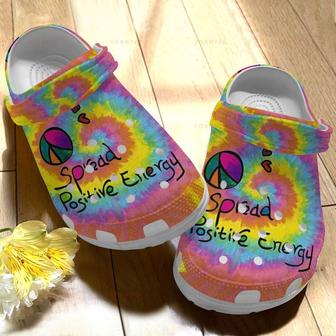 Hippie Positive Energy Gift For Lover Rubber Clog Shoes Comfy Footwear - Monsterry