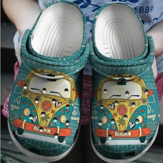 Hippie Van Gift For Fan Classic Water Rubber Clog Shoes Comfy Footwear - Monsterry