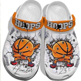 Hoops Basketball Ball Custom Name Gift For Lover Rubber Clog Shoes Comfy Footwear - Monsterry