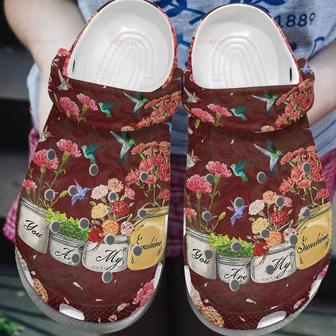 Hummingbird You Are My Sunshine Gift For Lover Rubber Clog Shoes Comfy Footwear - Monsterry